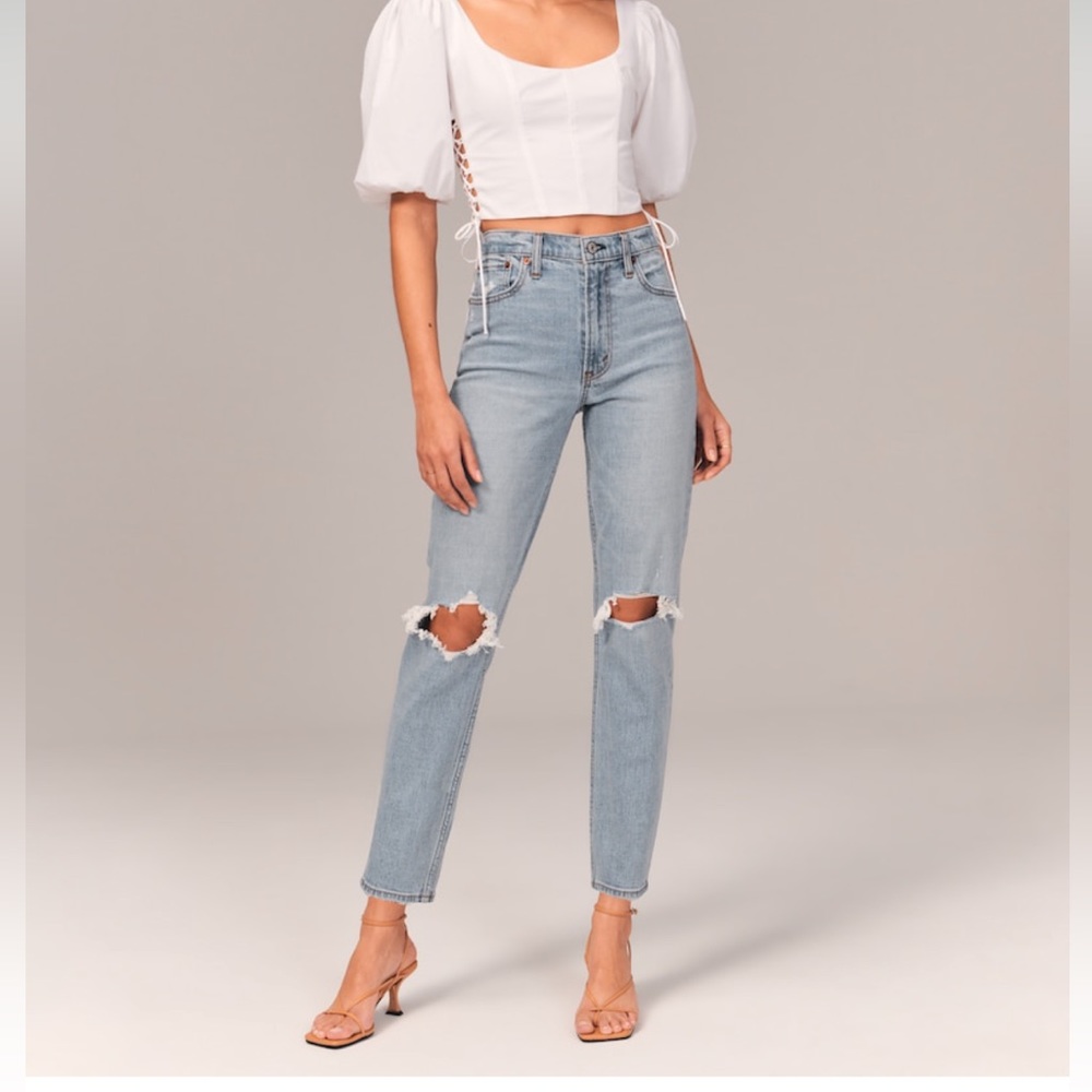 Abercrombie curve love mom jeans